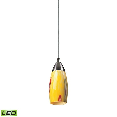 

Elk Home Milan 3 Wide 1-Light Pendant - Satin Nickel with Yellow Blaze Glass (LED)
