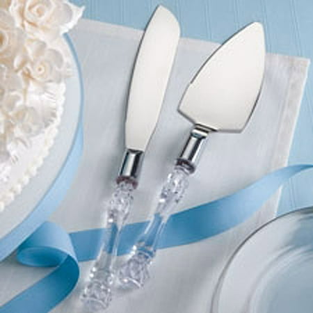 Wilton Wedding Crystal Cake and Knife Server Set 120-042