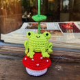 thumbnail image 3 of QJUHUNG Cute Frog Mushroom Crochet Rearview Mirror Accessories  Handmade Car Mirror Hanging Accessories  Rearview Mirror Accessories Car Ornament For Women, 3 of 5