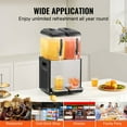 thumbnail image 6 of VEVOR Commercial Beverage Dispenser,2 Tanks 12 L / 12.7 QT Per Tank Juice Dispenser,286W Stainless Steel Ice Tea Drink Machine with 45°F-54°F Cooling Temperature,for Cold Drink Restaurant Bar Party, 6 of 9