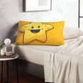 thumbnail image 6 of Naloa Happy Cartoon Star Pillowcase, Throw Pillowcase, Wrinkle-Free, Stain-Resistant with Hidden Zipper for Bedroom Sofa-16"x24", 6 of 6