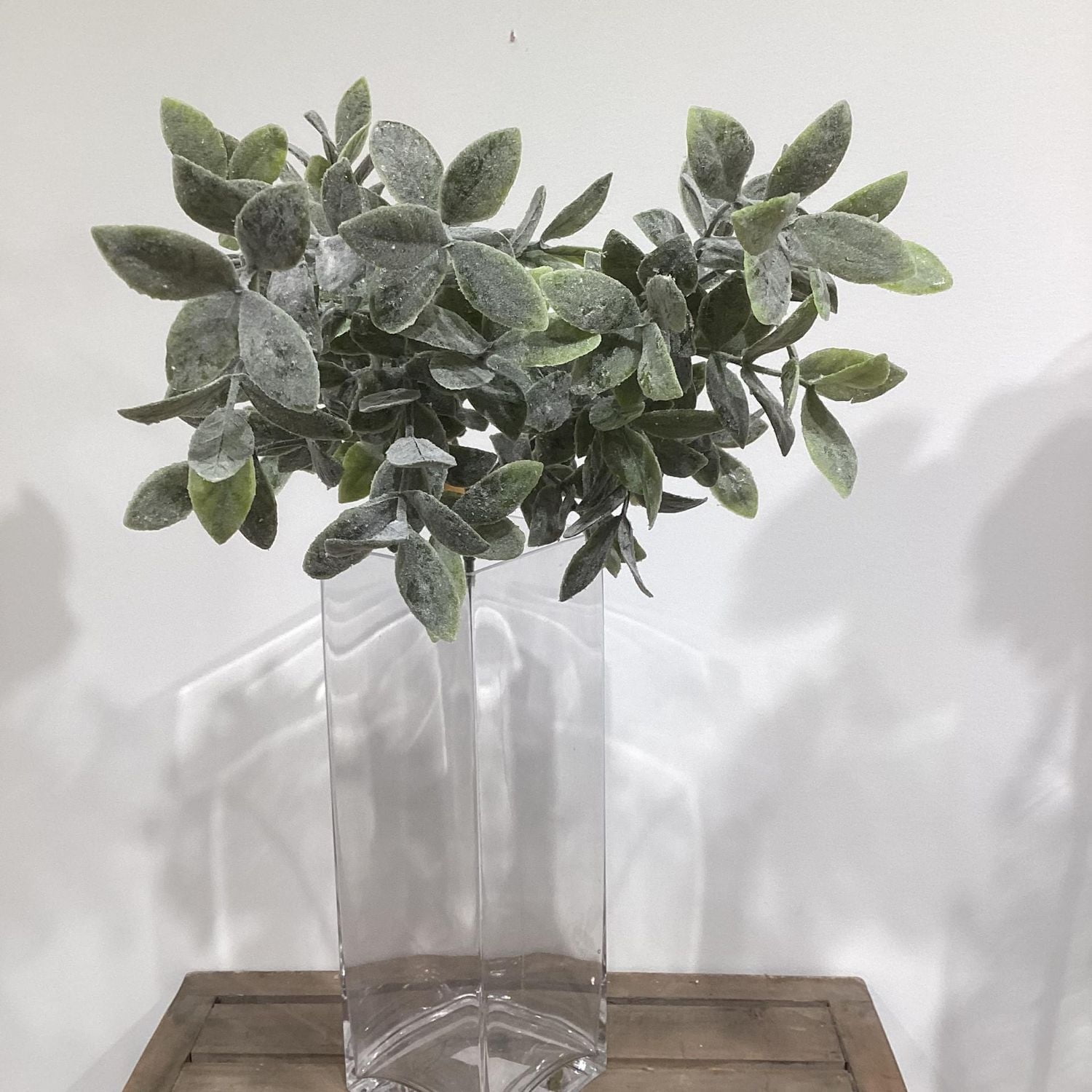 FLOCKED DUSTY BASIL, ARTIFICIAL FLOWERS