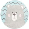 thumbnail image 5 of Unique Loom Whimsy Kids Collection Area Rug - Bear (5' 3" Round Blue/Ivory) Perfect For Kids Bed Room/Nursery Room/Living Room/Class Room/Play Room, 5 of 5