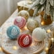 thumbnail image 5 of Fiudx Bolas Navideñas, Diseño Festivo En Dorado, Rojo, Azul y Blanco, Exquisito Detalle de Cuentas y Lentejuelas, Decoración Navideña de Invierno, Perfectas para Árbol de Navidad y Fiestas, Tamaño de, 5 of 6
