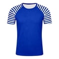 thumbnail image 4 of Glisme Boys Graphic Tees Stripe Print Short Sleeve T Shirt Colorful Festive Comfortable Blend Top For Kids Blue Tee Size 3-4 Years, 4 of 4