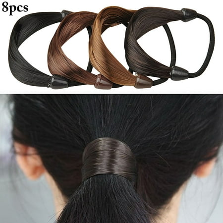 Coofit 8PCS Ponytail Holder Fake Hair Decor Hair Band Rope Hair Tie for  Women Girls | Walmart Canada