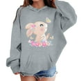 thumbnail image 2 of Tween Girls Hoodies Sweatshirts Cute Bunny Print Pullover Kids Casual Outerwear Warm Jacket Fall Winter Clothes Grey Size 10-11T, 2 of 4