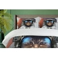 thumbnail image 4 of Ambesonne Space Cat Duvet Cover Sets, Grunge Cosmonaut Suit, 2-King, White Purple and Orange, 4 of 7