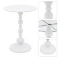 thumbnail image 6 of 40*52cm White End Side Table Round Side Table Floor Standing Iron for Living Room, 6 of 21