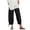 Black 258, variant on Henpk Womens Cotton Linen Bermuda Shorts Yoga Pants Tummy Control Workout Gym Shorts Loose Fit Casual Pants Elastic Waist Summer Beach Trousers Ladies Active Athletic Zipper Pockets Beige M