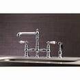 thumbnail image 3 of Kingston Brass Cc60l Vintage 1.2 GPM Widespread Bathroom Faucet - Nickel, 3 of 5