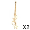 thumbnail image 1 of 2 Pendientes De Aleación Con Clip Para Mujer, Envolturas Para La Oreja, Joyería De Fiesta De Regalo, Elegante Dorado 2 piezas, 1 of 8