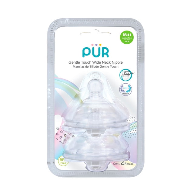 Tetina PUR Plus Cuello Ancho Flujo Medio 2 piezas PUR 9822