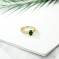 thumbnail image 4 of Gem Stone King 18K Yellow Gold Plated Silver Green Chrome Diopside Engagement Ring for Women (1.68 Cttw, Oval 8X6MM, Gemstone Birthstone, Size 6), 4 of 4