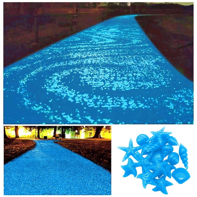 100 Uds decoración de jardín al aire libre pecera decoración piedras luminosas concha acuario pecera paisajismo rocas acuario