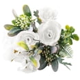 thumbnail image 4 of Tela de seda Rosa Oficina en casa Decorativa Artificial Flor rosa realista Fiesta de boda Ramo de rosas falsas, Blanco Sweethay HA6540-06B, 4 of 6