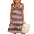 thumbnail image 2 of Teen Girls Dresses Sleeveless Striped Summer Dress with Pockets Casual A-Line Tank Dress for Kids Ages 4-12 ,Sie:120, 2 of 8