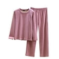 thumbnail image 2 of Lounge Sets for Women Fleece Lined Fall Pjs Comfy 2025 Long Sleeve Pajama Top and Sleepwear Bottom, 2 of 3