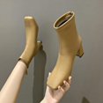 thumbnail image 4 of NOKIO Women'S Vintage Ankle Boots With A Square Toe Women Ankle Boots Autumn And Winter Simple Solid Color Fashion Comfortable Square Toe Square Heel Back Zipper Women'Sfashion-Forward Ankle Booties, 4 of 8