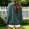 thumbnail image 6 of Floleo Women's Waffle Knit Crewneck Sweatshirt Long Sleeve Raglan Sleeve Pullover Relaxed Fit Solid Color Casual Top for Fall Winter Daily Wear, 6 of 8
