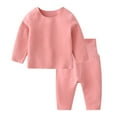 thumbnail image 1 of Gibobby Conjunto de pantalones para niños Conjunto de 2 piezas de camisetas y pantalones de manga larga para niños pequeños, ropa para niños(Rosa,0-3 Meses), 1 of 4
