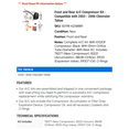 thumbnail image 2 of Front and Rear A/C Compressor Kit - Compatible with 2003 - 2006 Chevy Tahoe 2004 2005, 2 of 2
