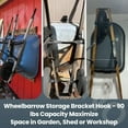 thumbnail image 2 of baomifa-Wheelbarrow Storage Bracket/Hook - 90 lbs Capacity, Maximize Space in Garden, Shed or Workshop, 2 of 4