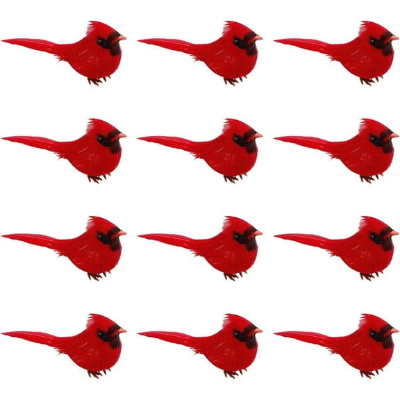 20 Pcs Artificial Christmas Cardinal Birds Simulation Red Birds Feather Mini Bird Decorative Fake Birds for Christmas Tree Craft Home Ornaments Garden Wedding Decoration