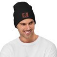 thumbnail image 3 of VERG Bigfoot Leather Unisex Acrylic Knit Beanie Elastic Lightweight Professional Knitted Sports Headwear Black, 3 of 4