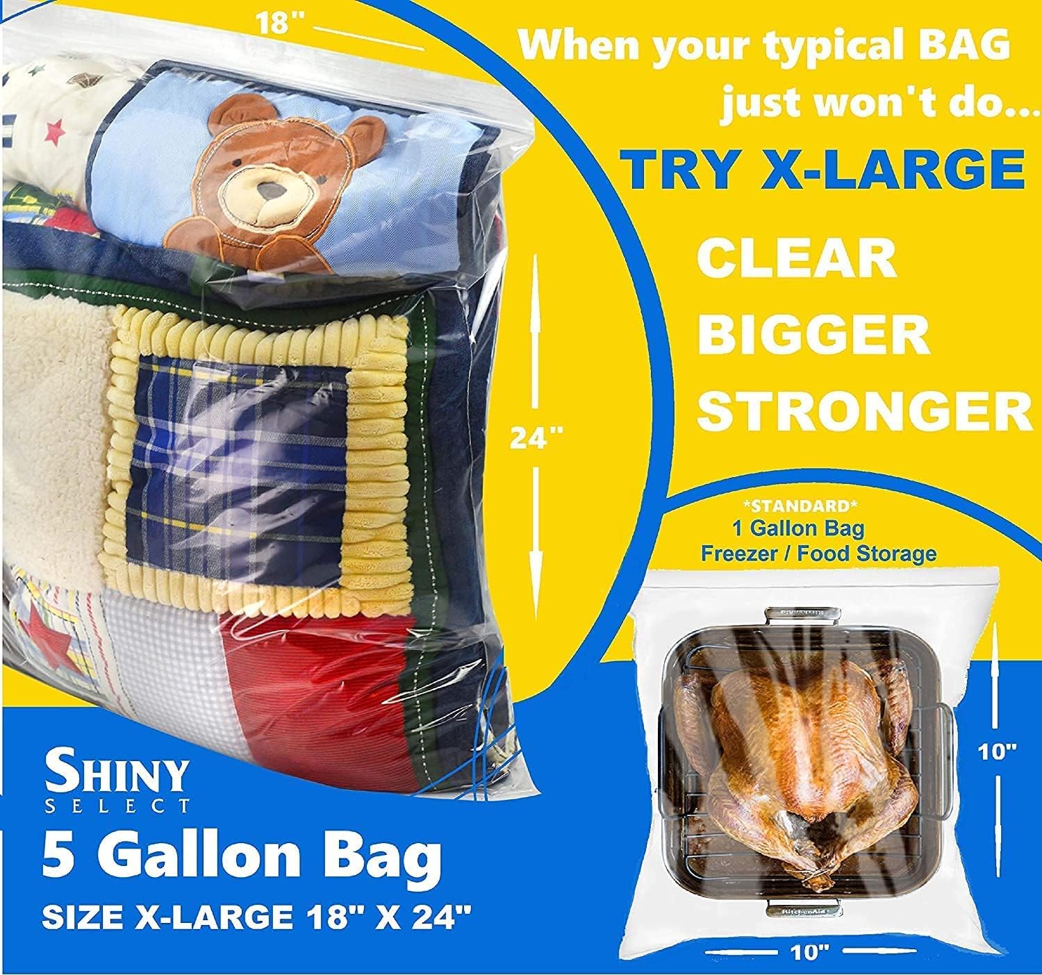 Clearly Elegant Extra-Large Zip Storage Bags 18" x 24" photo 2