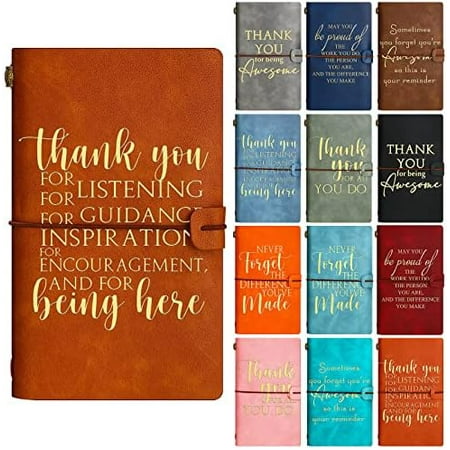 12 Pack Employee Appreciation Gifts Bulk Thank You Gift Leather Journals Inspirational Notebook for Vet Tech Medical Assistant Women Men Employee Coworker Staff Teacher Nurse Volunteer