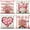 Pink, variant on Valentine''s Day Pillow Covers 18x18 Inch Valentines Day Pink Flower Pillow Covers Valentines Love Gnome Throw Pillow Covers Wedding Anniversary Cushion Case Decoration for Sofa Couch Set of 4