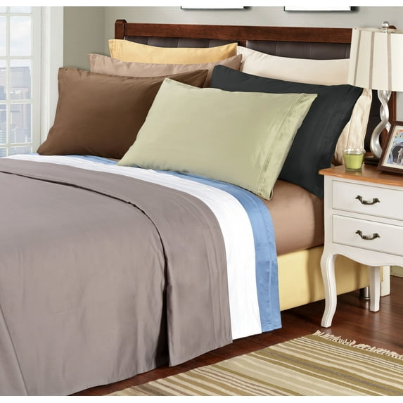 1500-Thread Count 100% Egyptian Cotton Luxurious Solid Pillowcase Set Taupe / King