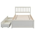 thumbnail image 6 of Miniyam Wood Twin Bed with Storage Drawers for Kids and Teens, White, 6 of 7