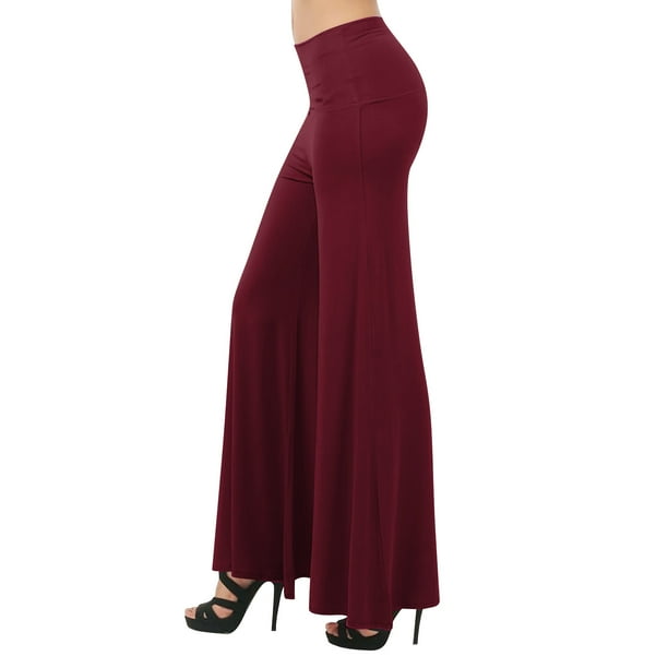 ICHUANYI Clearance Women's Loose High Waist Wide Leg Pants Workout Out Leggings Casual Trousers Yoga Gym Flare Pants(Wine, M) ICHUANYI WER2023081005099