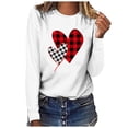 thumbnail image 2 of Qertyioot T-Shirt Graphique de la Saint-Valentin pour Femmes à Manches Longues, Pull Imprimé Swea, 2 of 4