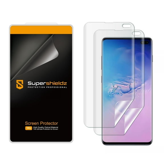 [2-Pack] Supershieldz for Samsung (Galaxy S10 plus) Screen Protector, [Full Screen Coverage] High Definition (HD) Clear Shield