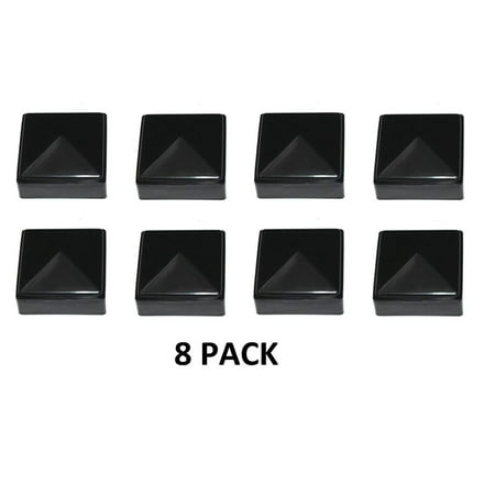 USA Premium Store Plastic Fence Post BLACK Caps 2 x 2 for metal, plastic or vinyl fence 8-Pack By