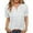 White, variant on LIUJUNSHOP Casual Cotton Linen Tshirts Shirts for Women Loose Fit V Neck Short Sleeve Plain Button Up Blouses Ladies Summer Tops