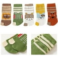 thumbnail image 7 of Kids Cotton Toe Socks Medium Tube Two Toed Socks Cute Cartoon Animal Socks for Boys Girls 3-12 Years, 5 Pairs, 7 of 7