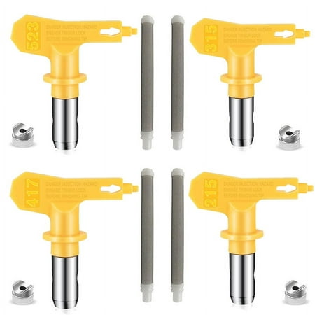 

4 Pieces Reversible Airless Paint Sprayer Nozzle Tips and 4 Pieces Airless Spray Filter Replace Parts (215 315 417 523)