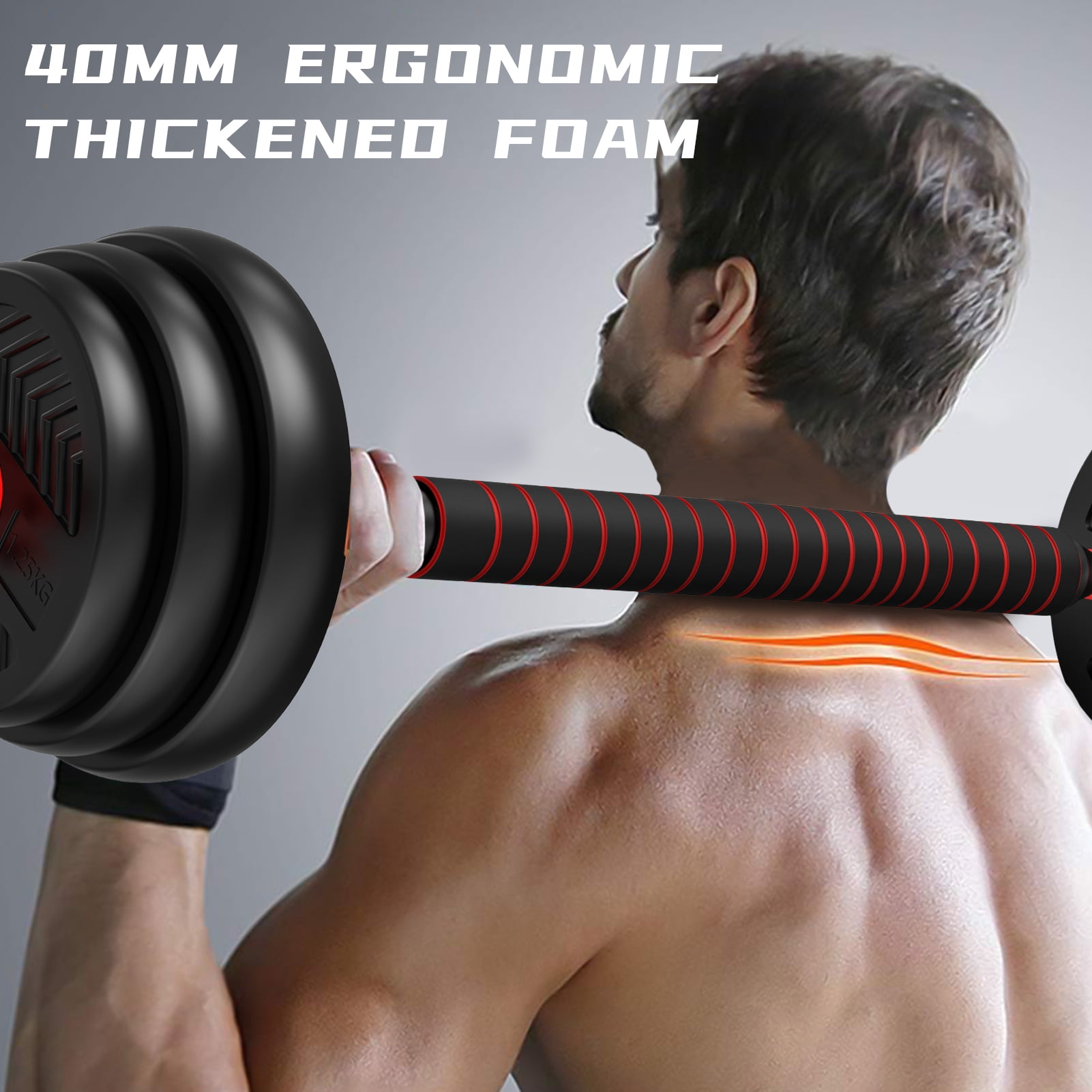 Wharick 4-in-1 Dumbbell Set Adjustable Weight Barbell Kettlebell Push-Up Home Gym