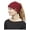 Burgundy, variant on Pony Tail Knit Beanie, Light Melange Grey