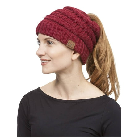 - Gravity Threads Pony Tail Knit Beanie