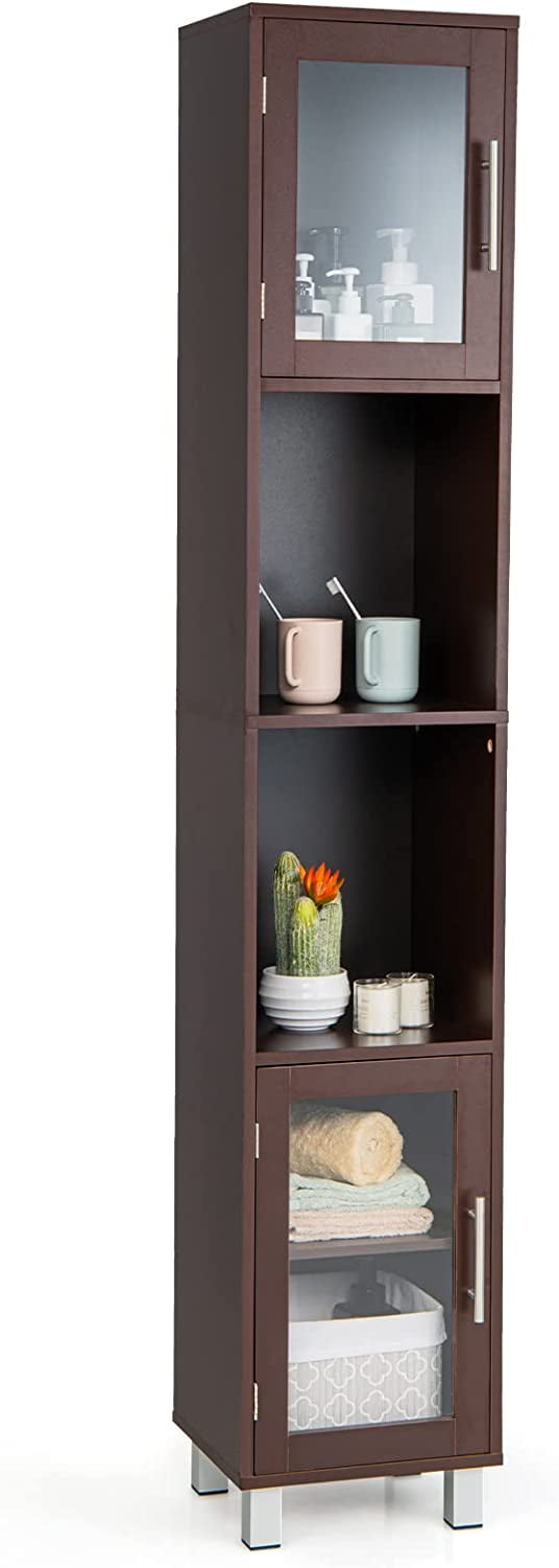 Tall Bathroom Home Bedroom Living Room Wood Linen Storage