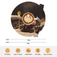 thumbnail image 3 of Coffee Beans Round Placemats Set of 6 Vintage Wooden Spoon Dark Brown Cafe Bean Place Mats Indoor Woven Table Mats Washable Heat-Resistance Braided Dining Table Placemats for Kitchen Party 15 Inch, 3 of 7