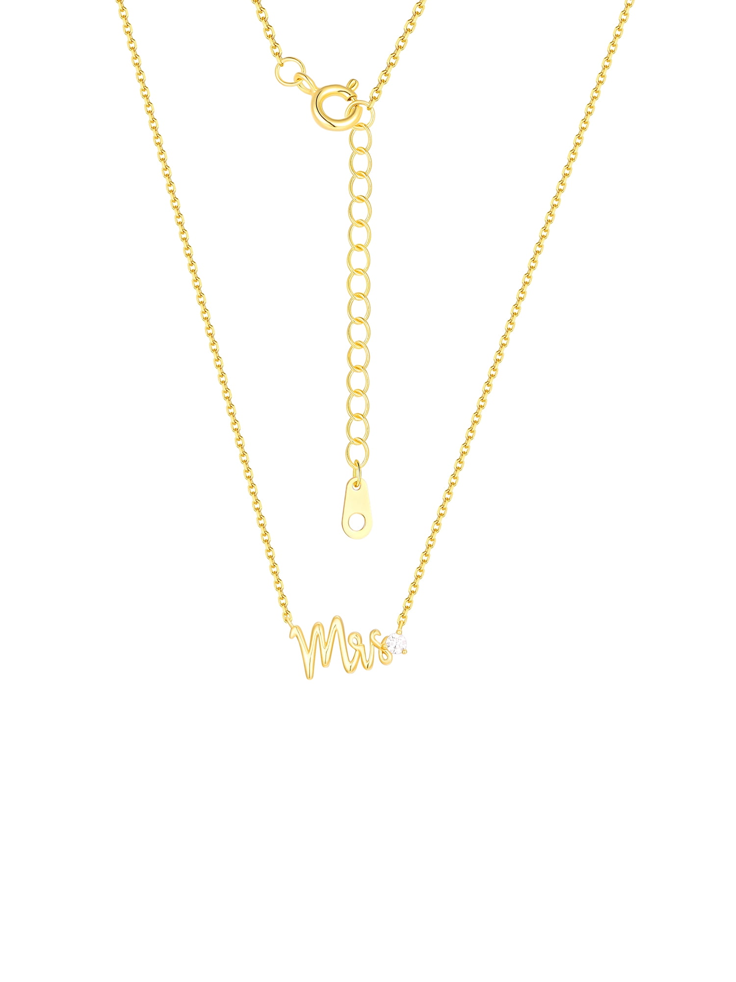 Believe by Brilliance Cubic Zirconia Mrs Necklace Set in 14KT Gold Flash Plated