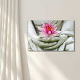 thumbnail image 2 of Canvas Prints Wall Art - Buddha Hands Holding Flower , Modern Wall Decor/Home Decor Gallery Wraps Giclee Print & Wood Framed. Ready to Hang - 16" x 24", 2 of 3