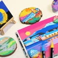 thumbnail image 6 of 72 Colors Acrylic Paint Markers, Dual Tip with Fine Tip and Brush Tip Pens for Stone, Wood, Calligraphy, Canvas, Ceramic, Metal, Glass, Rock Painting, DIY Crafts Art Supplies Kit, 6 of 9