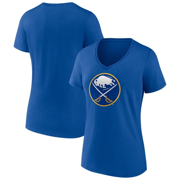 Women's Royal Buffalo Sabres Team Logo V-Neck T-Shirt
